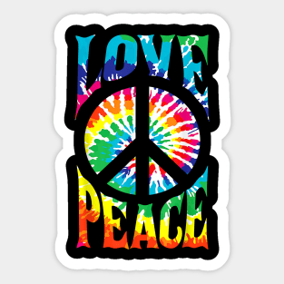 Peace Sign Love 60S 70S Tie Dye Hippie Costume Sticker